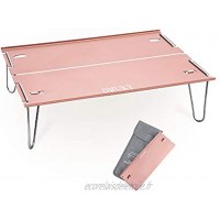 Ultra-Léger Table Pliable Portable Mini Table d’Aluminium pour Camping Randonnée en Plein Air Champagne