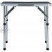 vidaXL Table Pliable de Camping Table Pliable de Jardin Table de Randonnée Table de Pique-Nique Table d'Exterieur Gris Aluminium 60x45 cm