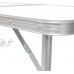 WOLTU® CPT8122sg Table de Camping Pliante Table de Jardin Table de Travail Table de Balcon réglable en Hauteur en Aluminium MDF,Blanc