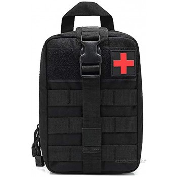 Maijia Sac de premiers secours vide pochette médicale d'urgence pour équipement de survie sac à dos militaire de premiers secours pour voyage randonnée Noir Taille Unique