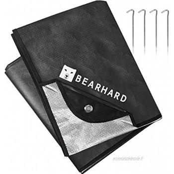 Bearhard 3.0 Couverture de survie thermique 150 x 210 cm étanche ultra légère réutilisable isolation thermique pliable pour les premiers secours en plein air pique-nique camping randonnée