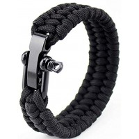 Kongqiabona-UK Bracelet de Corde de Parapluie de Paracord Tactique Bracelet de Corde de Boucle en Acier Bracelet de Paracord réglable Bracelet de Survie en Plein air