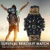 Nyyi Montre de Bracelet Multifonctions de Survie Survie Paracord Bracelet de Kit de Survie Convient pour la Randonnée Le Camping l'escalade Brown