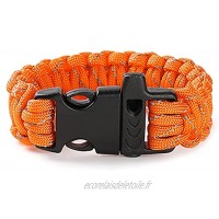 XQxiqi689sy Bracelet de survie sans bavure Accessoire de survie d'urgence pratique Orange