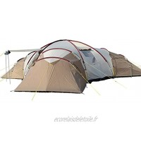 skandika Turin 12 – Tente Camping Familiale 12 personnes 840x720x200cm 3 cabines Brun Beige