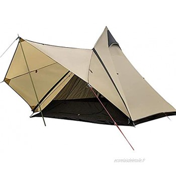 Sport Tent Tente de Tipi Camping Familiale Imperméable avec 2 Portes et Porche pour 3-4 Personnes