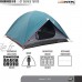 Tente de camping Cherokee GT modèle XL pour familles ou groupes jusqu’0à 8 9 personnes 2 pièces 100 % imperméable montage facile Turquoise et gris