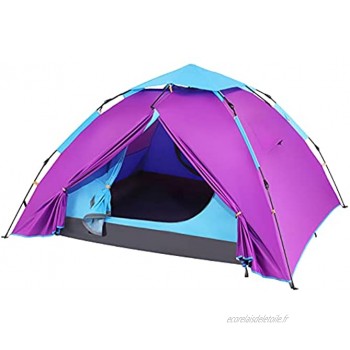 Tente de Camping pour 2-3 Personnes Pop Up Tente Dôme à Deux Couches Ultra Légère Facile à Installer et Transporter Imperméable Coupe-Vent Protection Solaire pour Pique-Nique Randonnée Camping