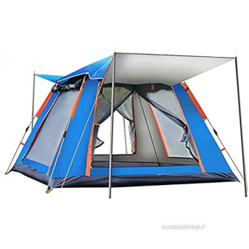 Tente Dôme Pop Up pour 3 À 4 Personnes Tente De Camping Automatique Étanche avec Porche Tente À 2 Portes Et 2 Panneaux pour Jardin Pêche Plage