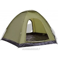 vidaXL Tente de Camping pour 6 Personnes Bleu Vert Jaune Couche Imperméable Portable
