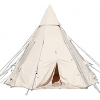 0℃ Outdoor Toile de Coton Tente Empereur Bell Tente Familiale Glamping Tente de Camping pour Camping 4 Saisons Tente étanche Bell pour la Famille Camping Chasse en Plein Air