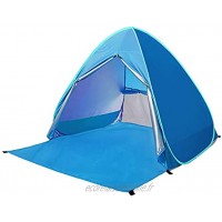 Tente De Plage Tente De Camping 2 Personnes Tentes Extérieures Crème Solaire UV50 Auvent De Plage Pliable Automatique Pergola Ouverture Rapide Bleu 165x150x110cm