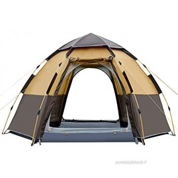ZYM Tentes chapiteaux Tente 8 Hexagonal Camping Personne 6 côté Mesh Tente Double Instant Couche imperméable for la Famille Randonnée Tentes instantanées Color : Brown