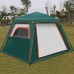 JTYX Tente pop-up automatique avec porche étendue pour 3-4 personnes Abri solaire hydraulique Tente instantanée pour l'extérieur et la randonnée