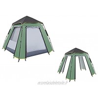 MYB Tente Camping Pop-Up Grand Espace pour 3 à 4 Personnes Tente Hexagonale d'escalade Portable pour Voyage Famille VentiléE ImperméAble Anti-UV Vert Marron,Green