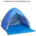 Pop Up Tente de Plage Rapide Ouvert instantanée Portable Canopy abris Soleil étanche avec Rideau pour Camping pêche Bleu L