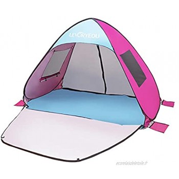 Qians Tente De Plage Pop-up Tente Instantanée en Plein Air Portable Pop Up Abris De Plage Tente De Camping Portable pour Extérieur Famille Camping Randonnée Pêche Designer
