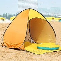 Tente de Plage Anti UV Tente de Plage Instantanée Portable Escamotable Abris de Plage Tente de Plage Pop-Up Automatique pour Famille Camping A
