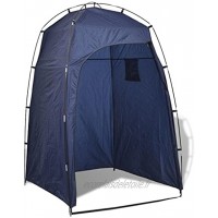 vidaXL Tente de Douche WC Dressing Bleu Tente de Changement Toilette extérieur Camping