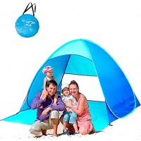 ZTWLEED Tente de Plage Pop-up,Tente Anti UV UPF 50+  Automatique Pop Up Tente avec 360° Ventilation,Tente Portable 2 à 4 Personnes Escamotable Tente de Camping pour Famille,Randonnée PêcheBleu