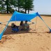 Tente de Plage Abris de Plage Ombre Tente Abri Auvent Protection UV UPF50+ avec Sac de Sable 2 Tiges de Soutien pour Plage Pique-Nique Pêche Camping