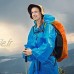 KATOOM 2 PCS Housse de pluie sac à dos sac d'école protection contre la pluie imperméable housse de pluie sacoche pour camping en plein air randonnée avec bandes réfléchissantes ,Orange+ Vert 45L