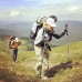 Gohytal Bâtons de randonnée télescopiques bâtons de marche nordique réglables pliables super légers pliables pour trekking avec coussinets en caoutchouc pour homme