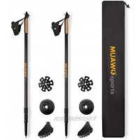 Muawo Premium Bâtons de randonnée Carbon 3K avec poignée en liège naturel et ultra léger – Bâton de marche nordique réglable pour la randonnée
