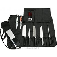 JURONG Sac à couteaux de chef avec 17 compartiments pour couteaux cuillères et fourchettes étui de rangement étanche pour couteaux de cuisine