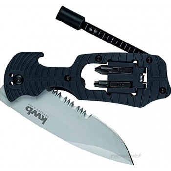 kwb couteau de poche de loisirs avec support de bits fonction tournevis extra forte lame de 80 mm incl. 4 bits et clip de ceinture