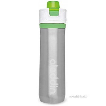 Aladdin Active Hydration Thermavac Stainless Steel Water Bottle 0.6 L Vert – Bouteille réutilisable avec isolation sous vide Maintient au frais 10 Heures Sans BPA Va au Lave-Vaisselle