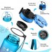 Megaha Bouteille d'eau de sport 1 L en plastique pour randonnée 1 000 ml avec filtre