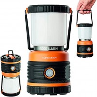 Lampe de camping d'extérieur Dunlop LED | 1000 lumens | 4 modes d'éclairage | intensité variable | résistant aux chocs aux rayures + protection contre les éclaboussures IP44 orange noir