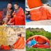 HUSHUI Sac de couchage de survie sac de bivouac paquet de 2 sacs de couchage de survie d'urgence PE film aluminisé tente de camping d'urgence avec sifflet et mousqueton pour le camping la randonnée