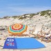 PIGMANA Tapis de pique-nique de couverture de plage 84 x 64 pouces grand tapis de jeu de couverture de plage tapis d'extérieur résistant au sable avec 8 sacs de haricots 1 carte de pointage custody