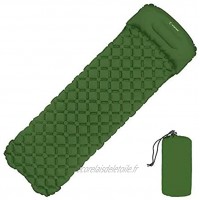 Matelas d'extérieur Mattress Pro tapis de camping gonflable avec matelas pneumatique compact d'oreiller pour la randonnée à l'extérieur vert